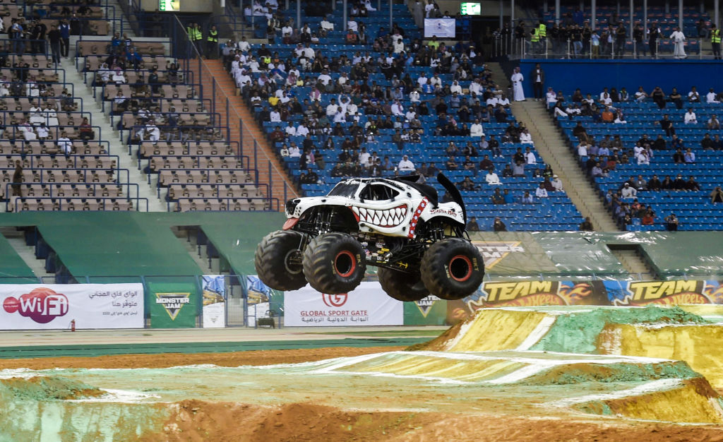 monster jam set up is long and hard