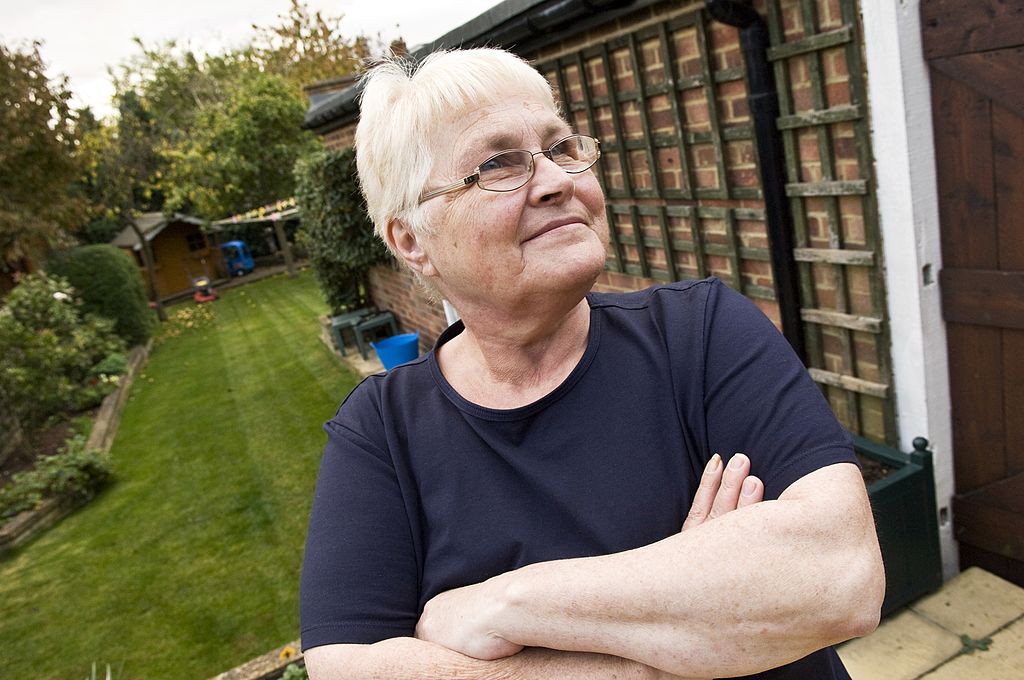 Portrait of senior woman in garden
