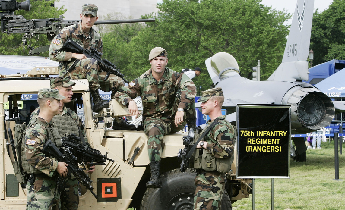 Members of U.S. Army 75th Ranger Regiment at Fort Benning, Georgia