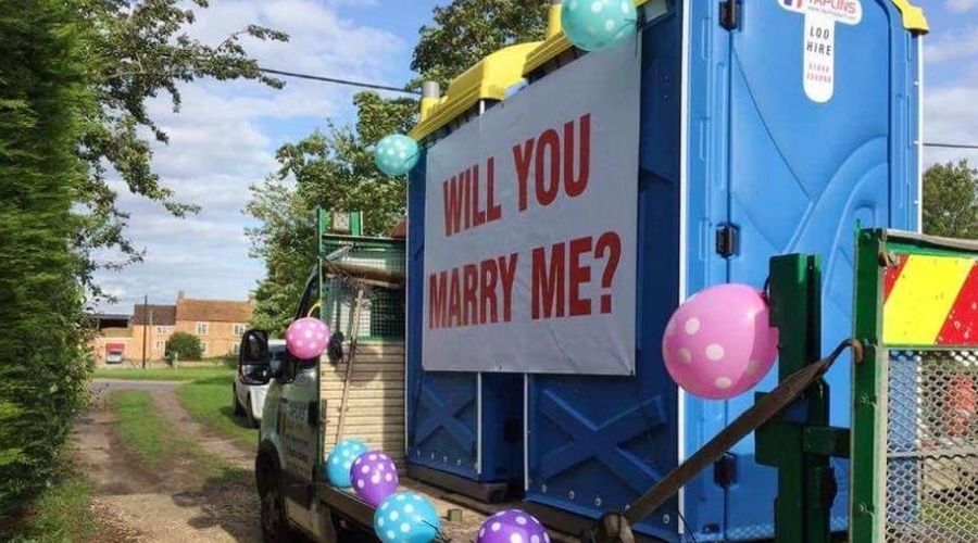 portapotty proposal will you marry me