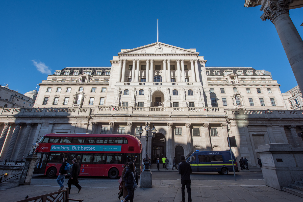 A general view of the Bank of England with a London