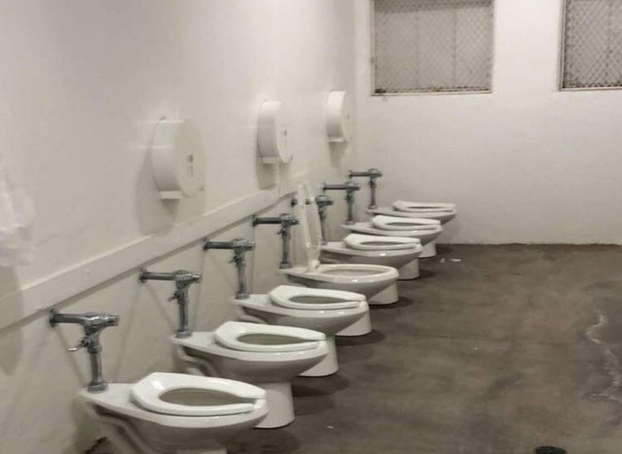 toilets in the wide open in this restroom. we hope you like it