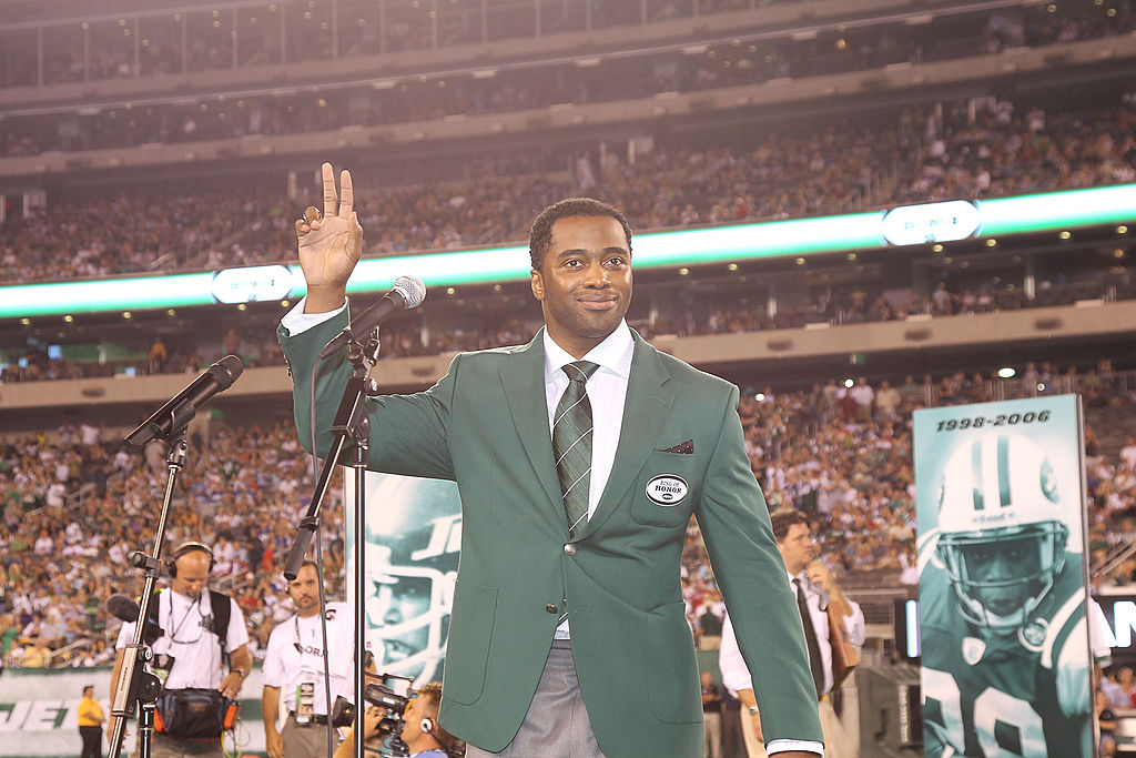 EAST RUTHERFORD, NJ - AUGUST 16: Former Running Back Curtis Martin of the New York Jets is inducted into the team's inaugural edition of the Ring of Honor when the New York Jets host the New York Giants in the first preseason football game at New Meadowlands Stadium on August 16, 2010 in East Rutherford, New Jersey. Giants beat the Jets, 31-16.