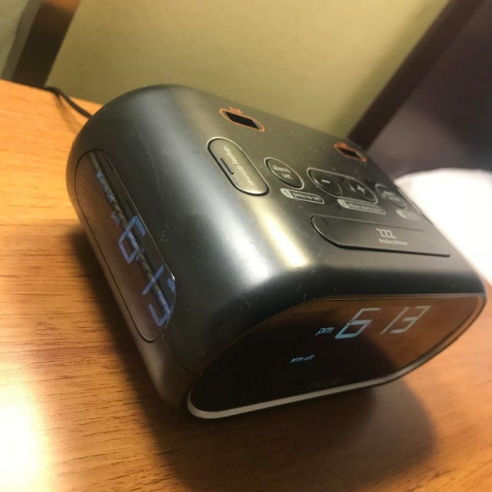 alarm clock with multi-sided display