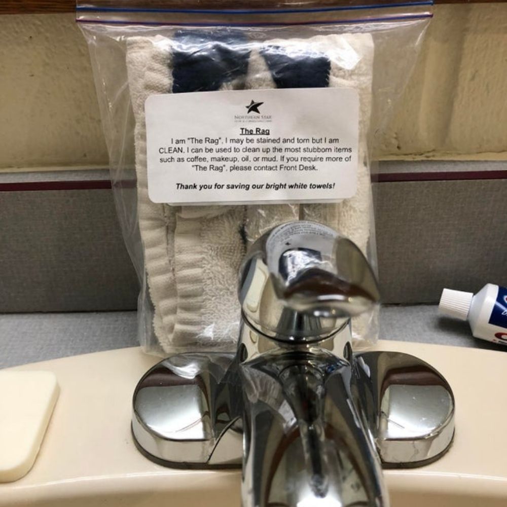 hotel towels meant to be reused