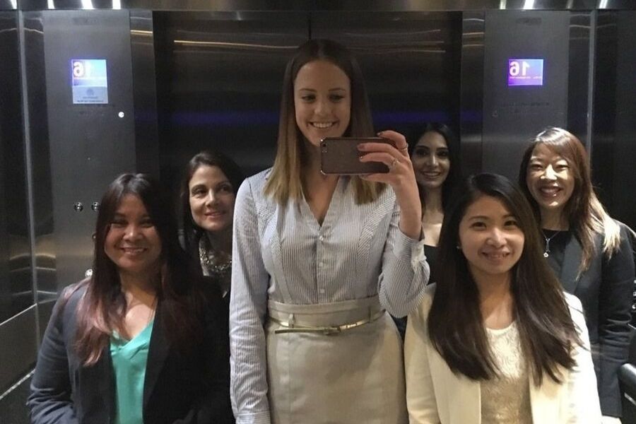 girlfriend in elevator