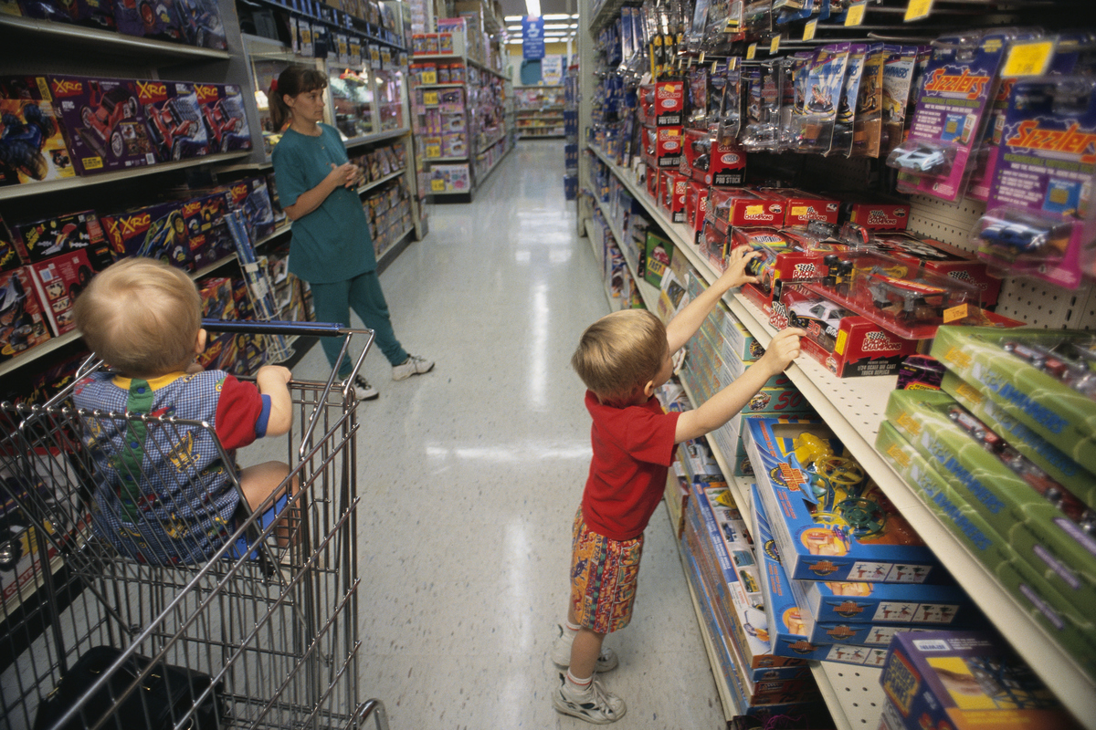 Family Shopping at Toys 'R' Us