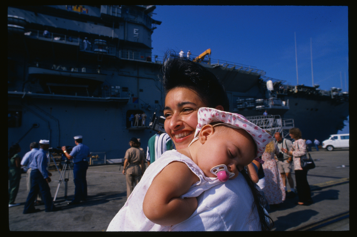 Mother and Child at Warship Departure