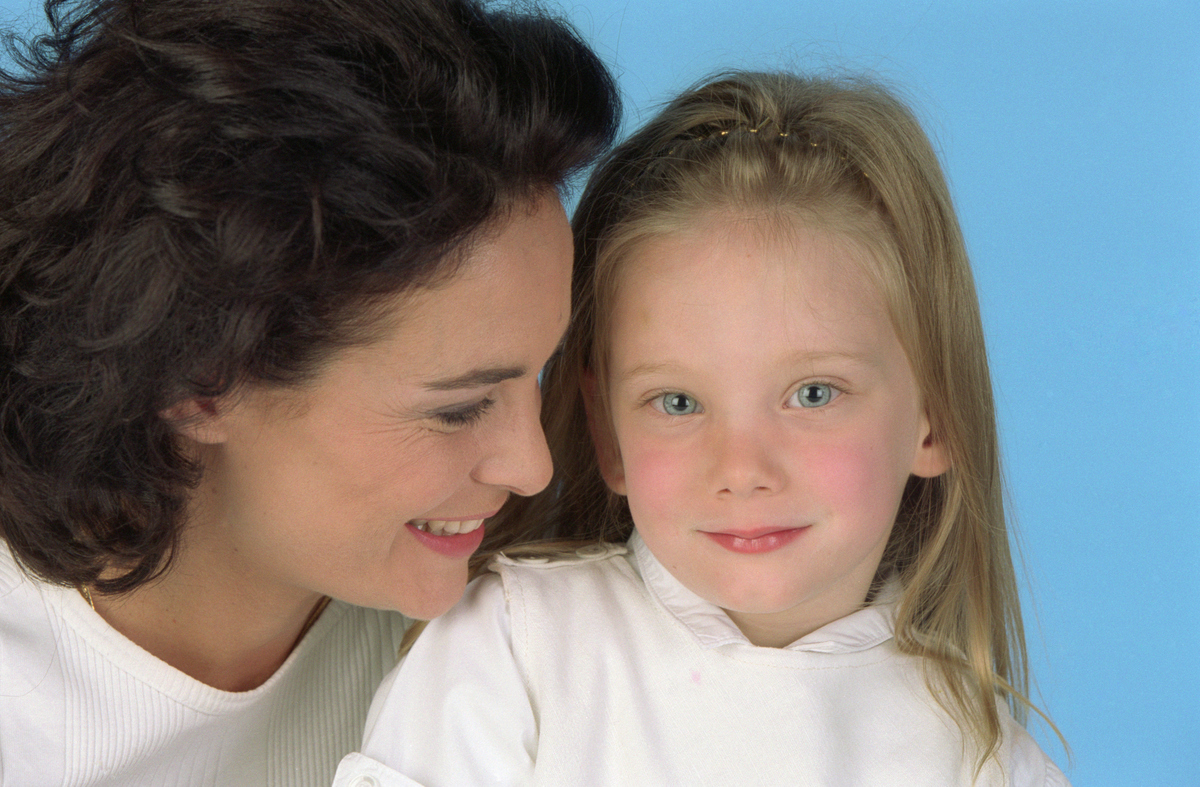 French Actress Nathalie Roussel with Daughter