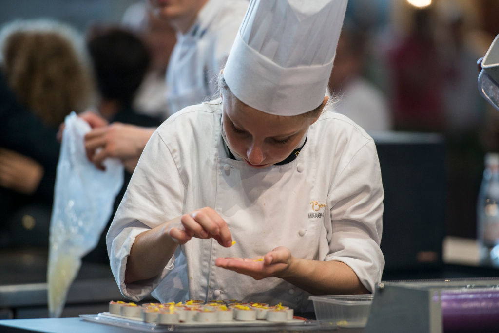 Chef prepping food