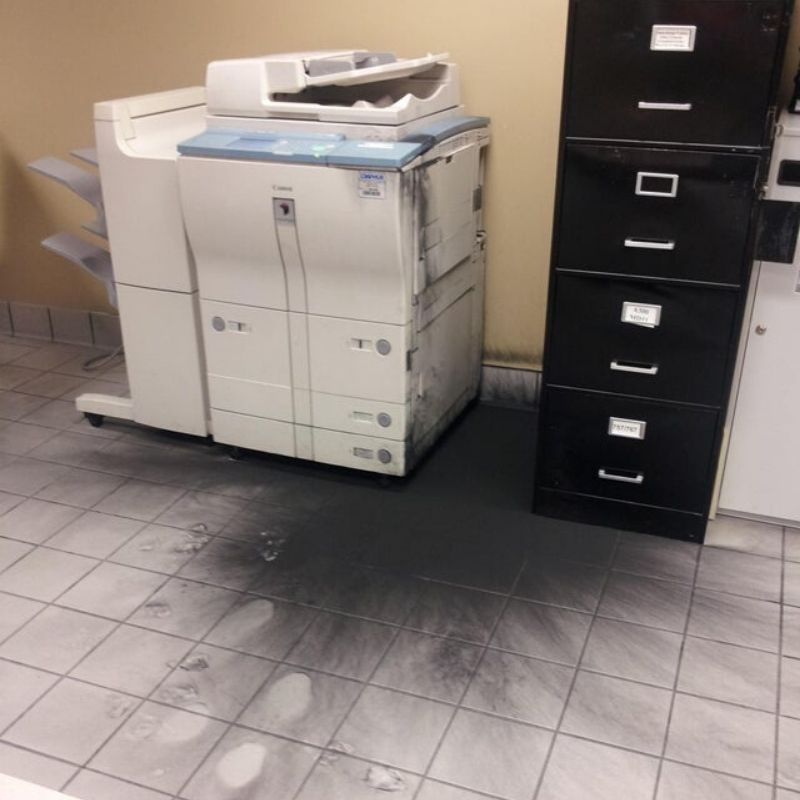 exploded toner in the office