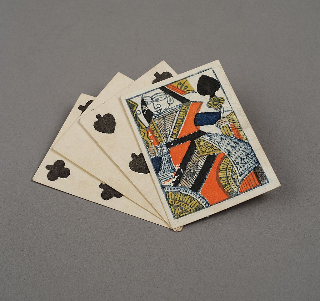 three playing cards from france