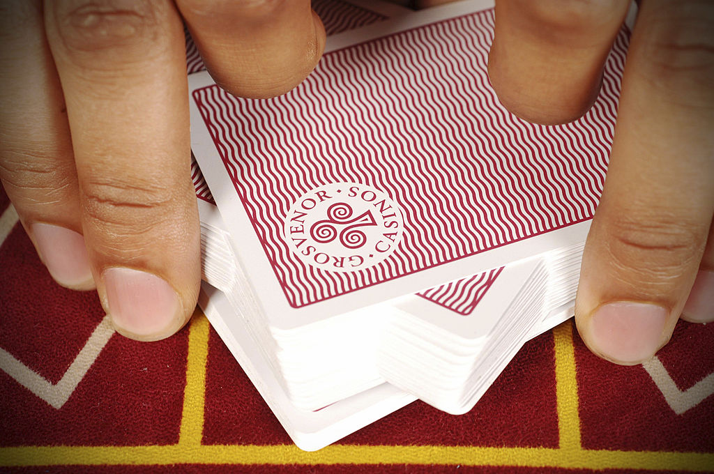 the back of a deck of playing cards