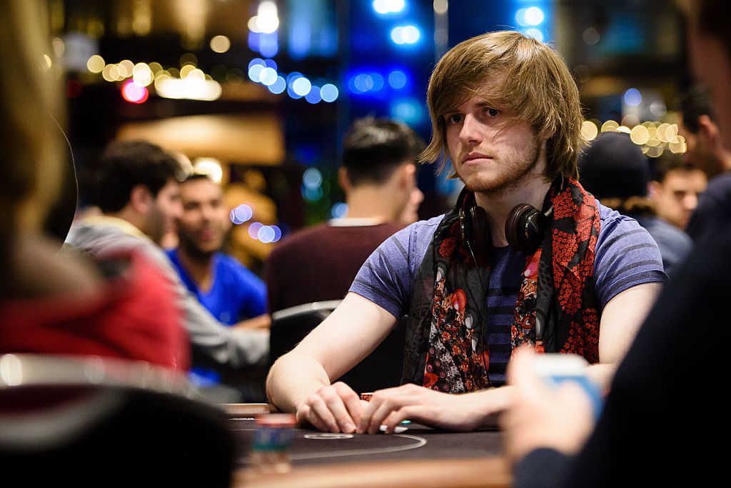 playing poker in a casino