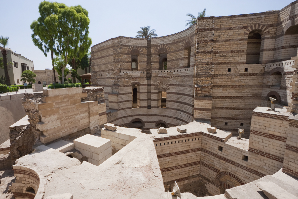 Remains Of A Roman Tower stand by The Coptic Museum.