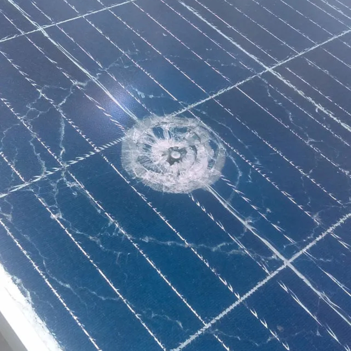 Shattered solar panel