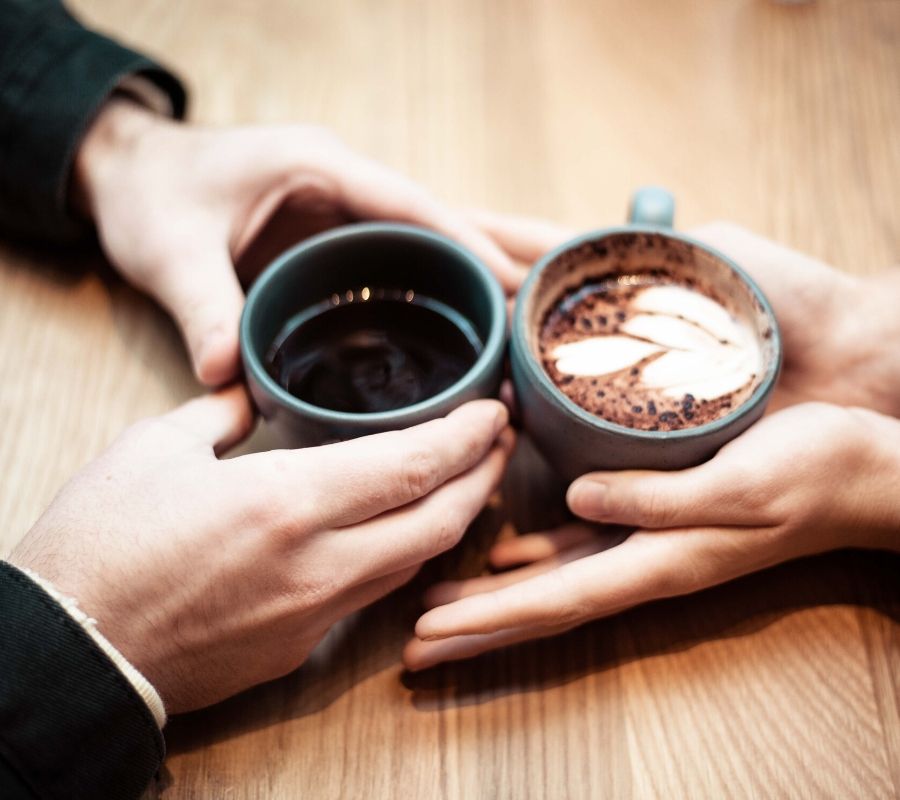 two people having coffee together