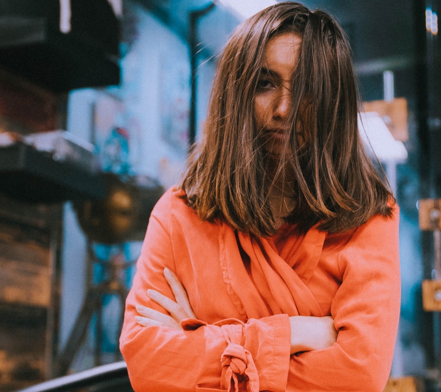 a woman looking annoyed 