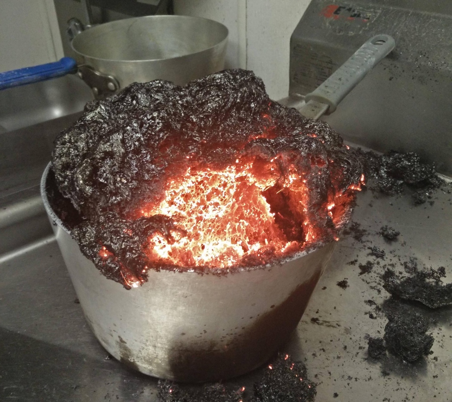 someone forgot that caramel was cooking