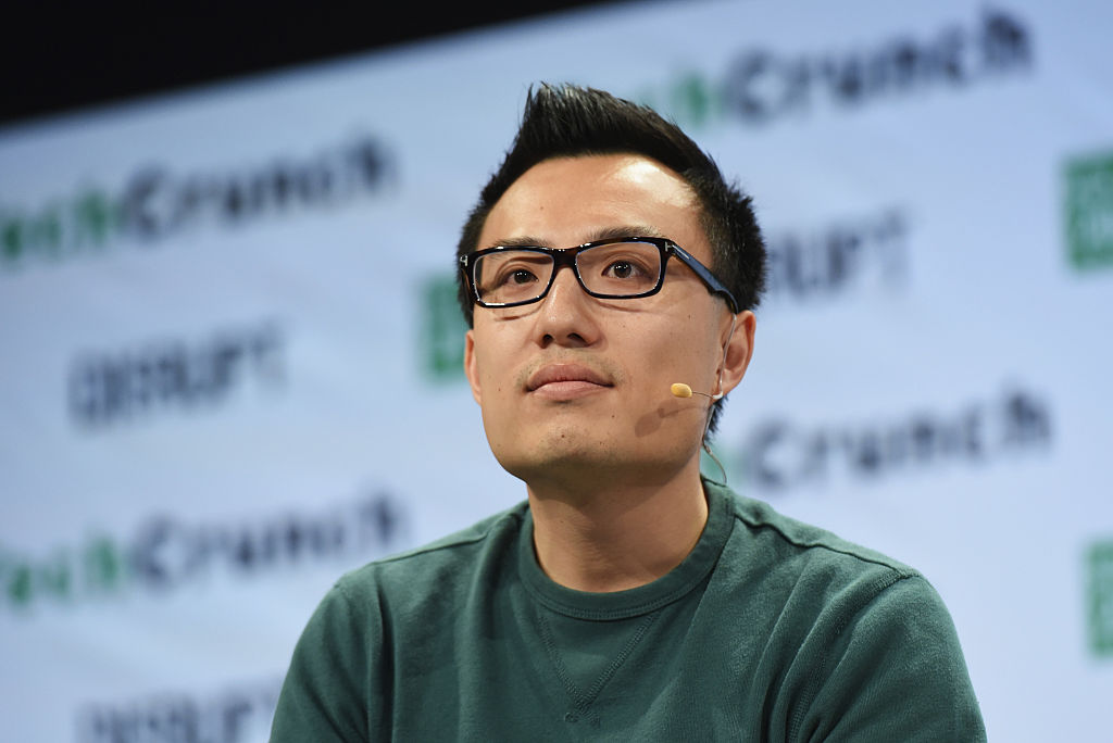 co-founder and ceo tony xu onstage during techcrunch