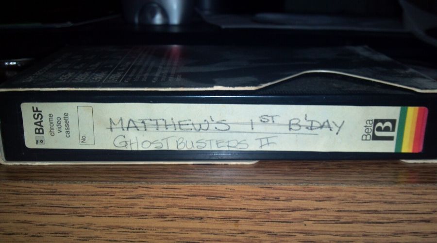 someone taped over their child's birthday party video