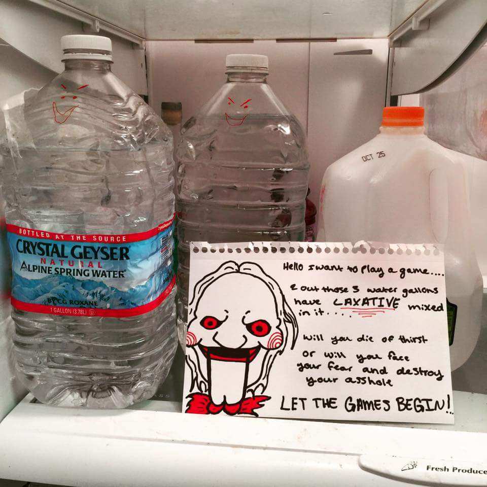 playing a game with the fridge