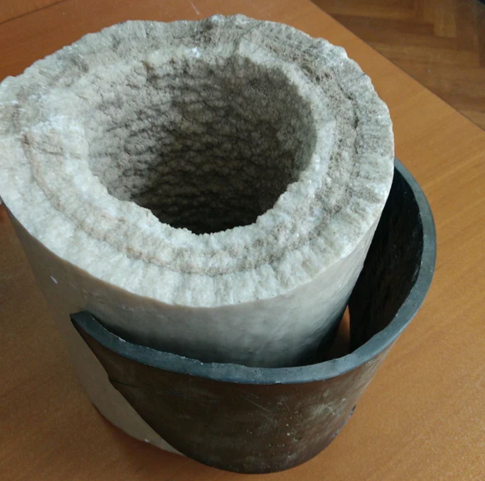 thick calcium buildup in pipe