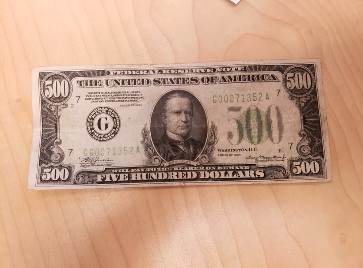 $500 bill in USD