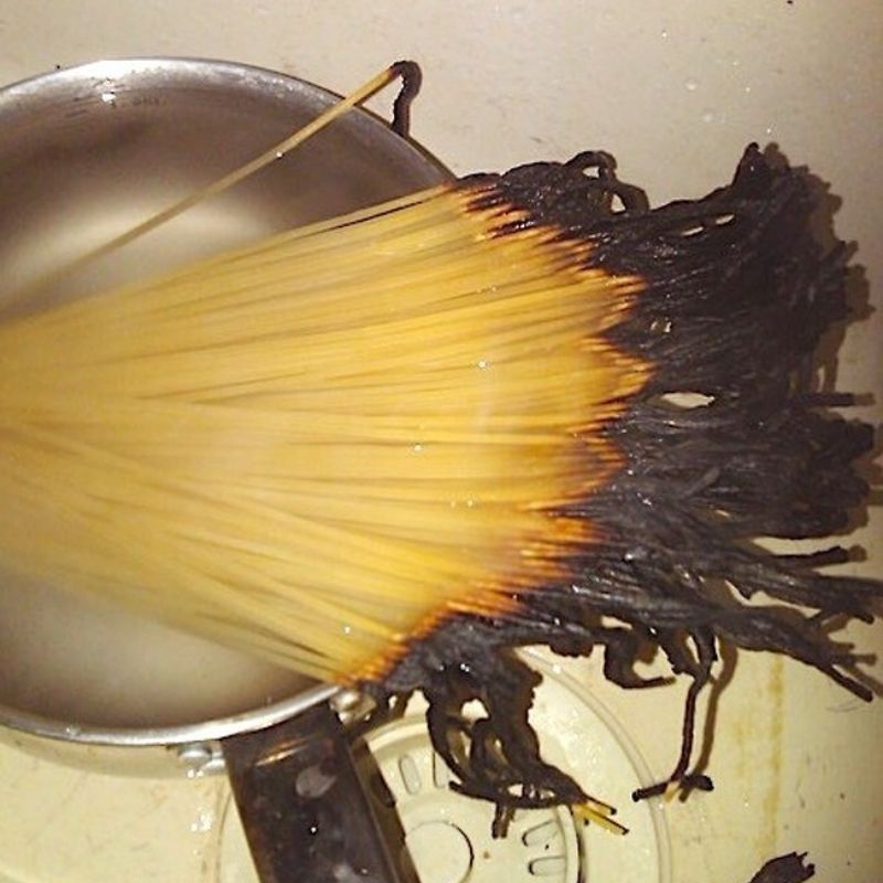 burnt pasta or a box of matches?