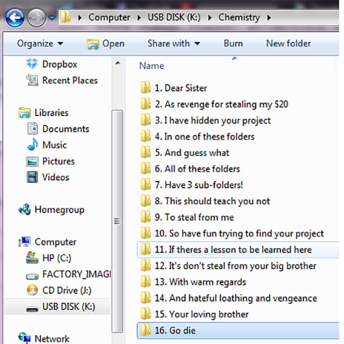 multiple folders to hide term paper in