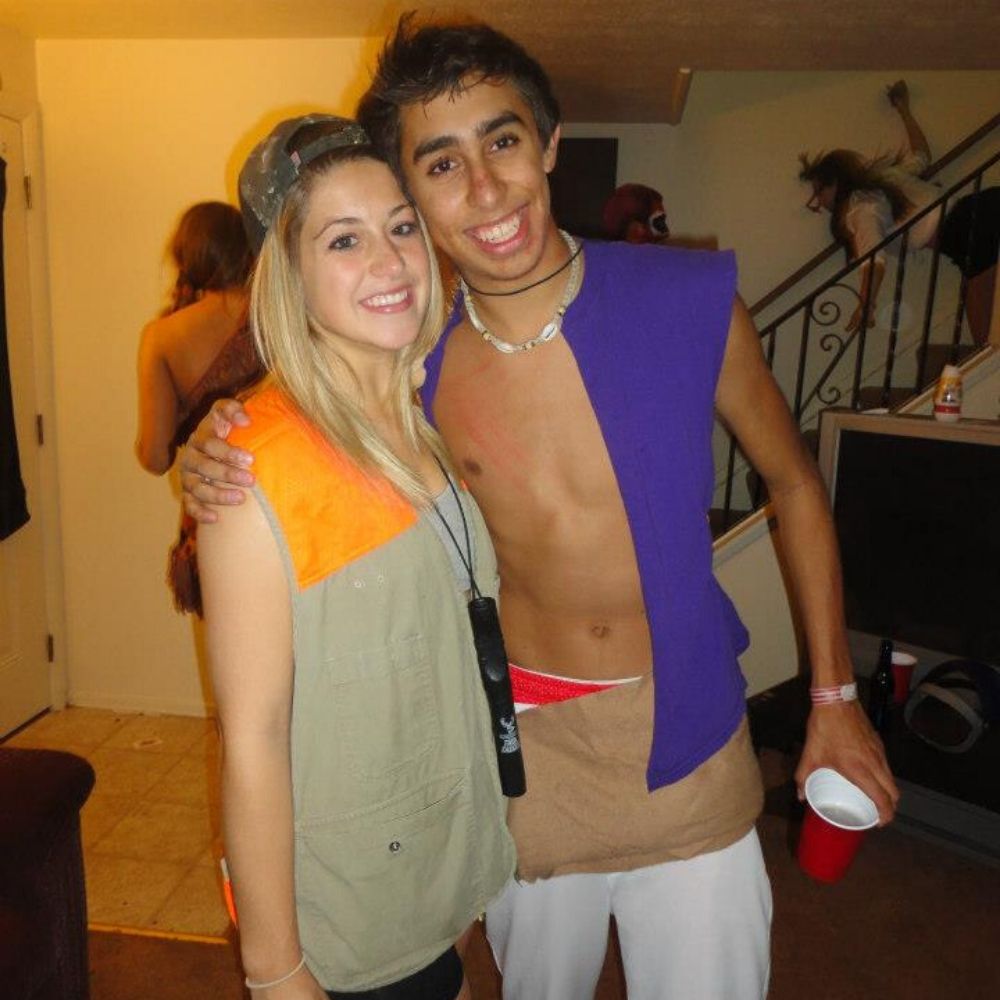 girl falling down stairs at a party