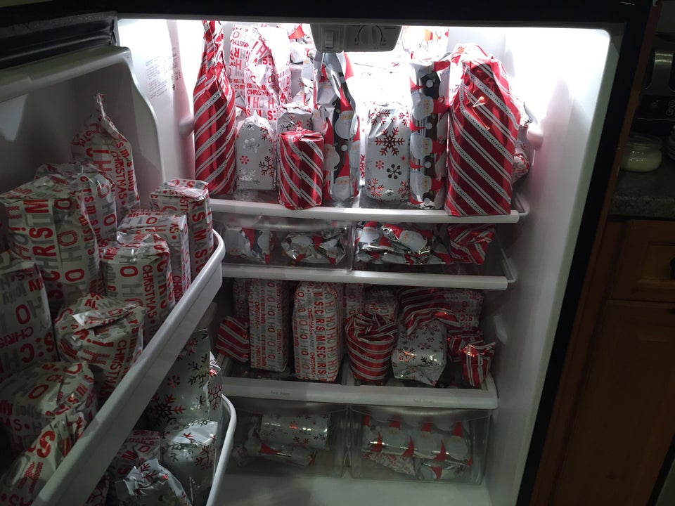 siblings who wrapped the contents of their sisters fridge