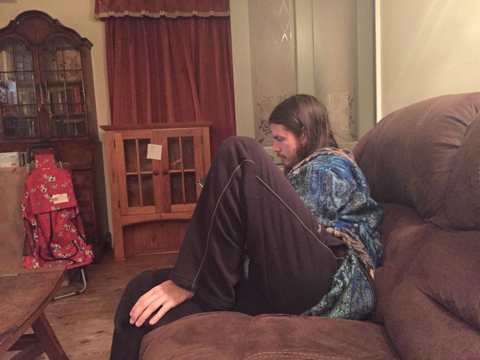 boy who looks like he has hands for feet