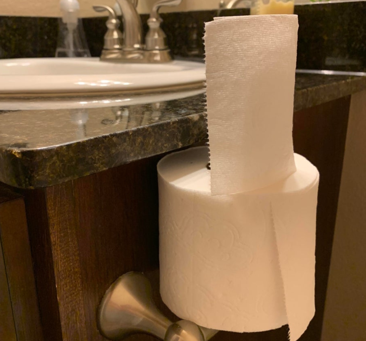 toilet paper on a rroll