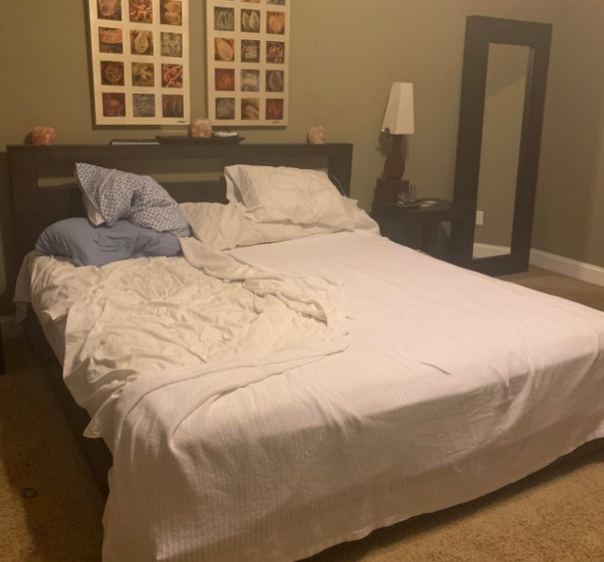 bedroom made bed
