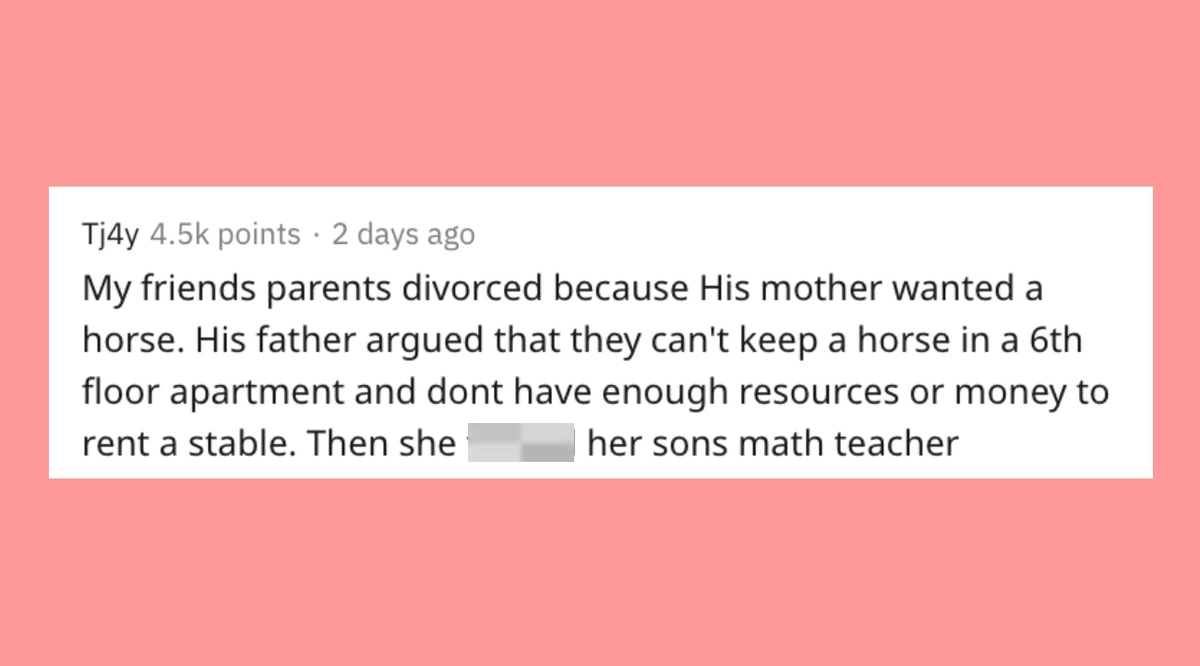 parents divorced mom wanted a horse