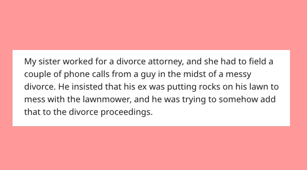 divorce attorney lawnmower