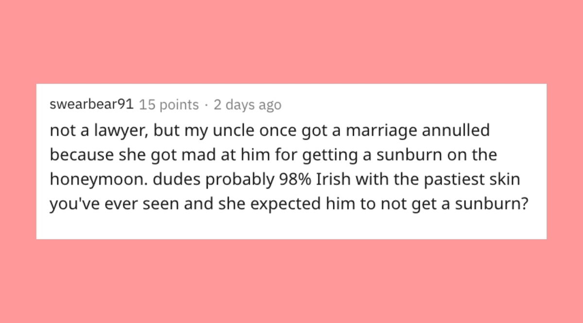 yelled at for sunburn