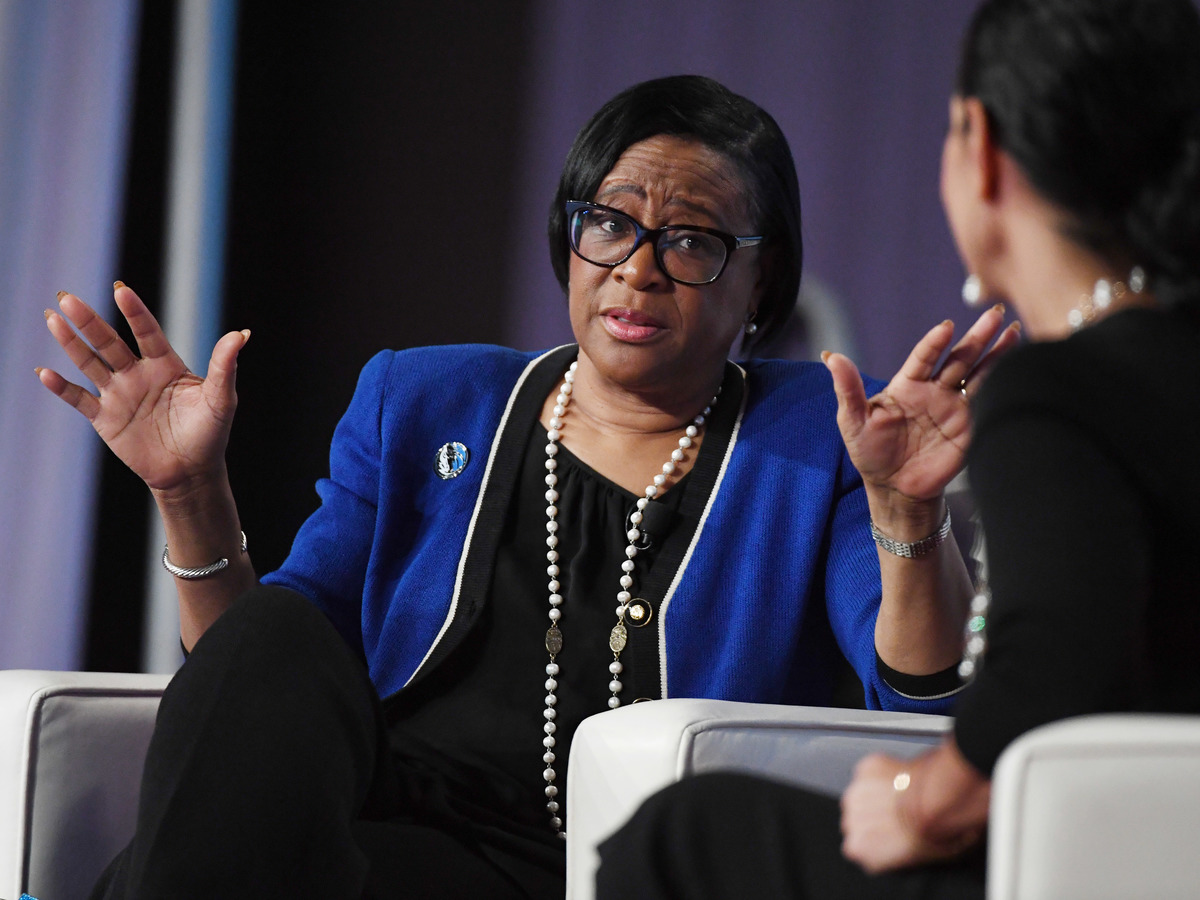Dallas Mavericks CEO Cynthia Marshall speaks at the Black Enterprise Women.
