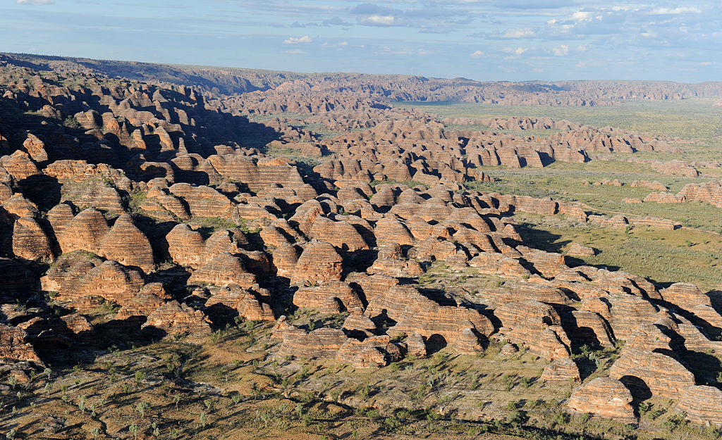 aerial view of the Bungle Bungles rock formations