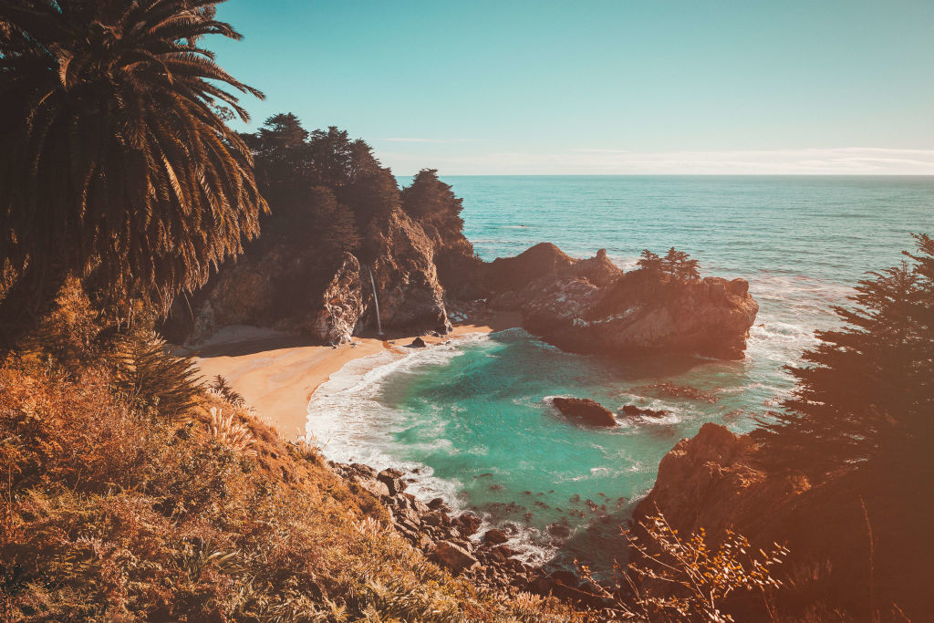 a full view of the beach at McWay Falls