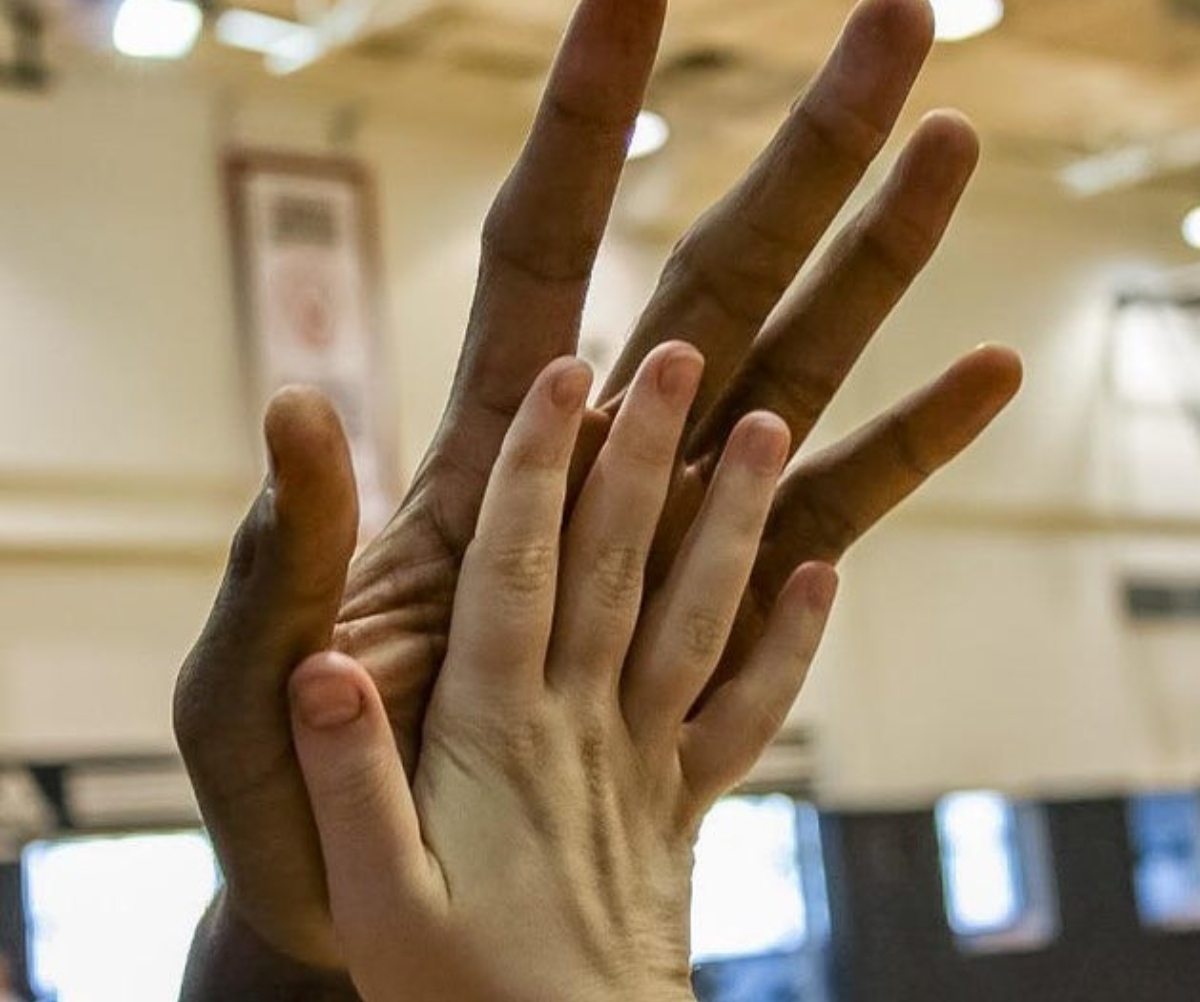 two hands pressed together