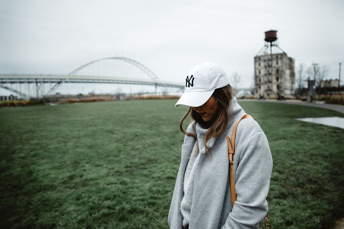 a girl standing in the fields park in portland, oregon