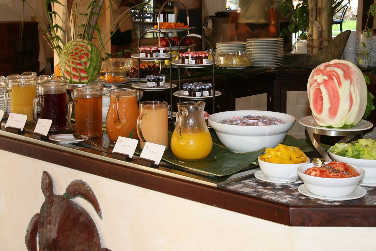 juice buffet at breakfast