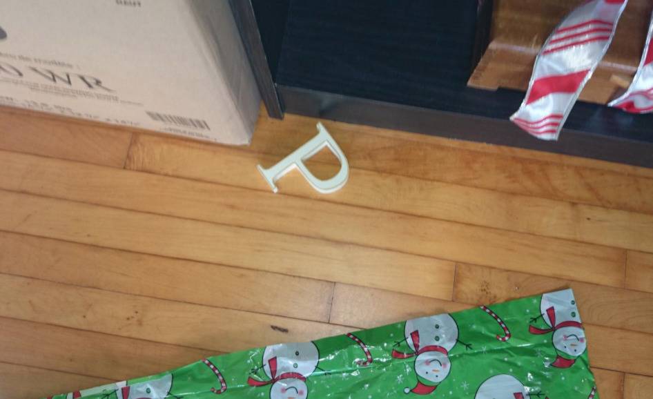 letter P on the floor