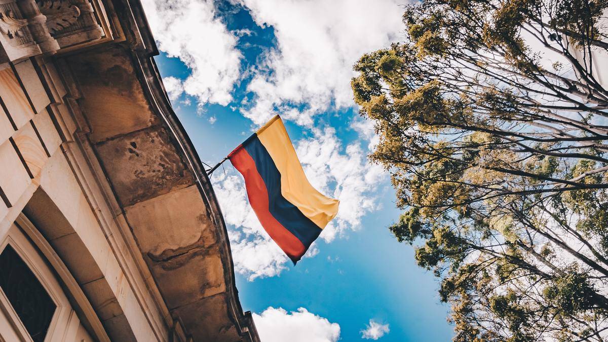 the colombian flag outside in bogota