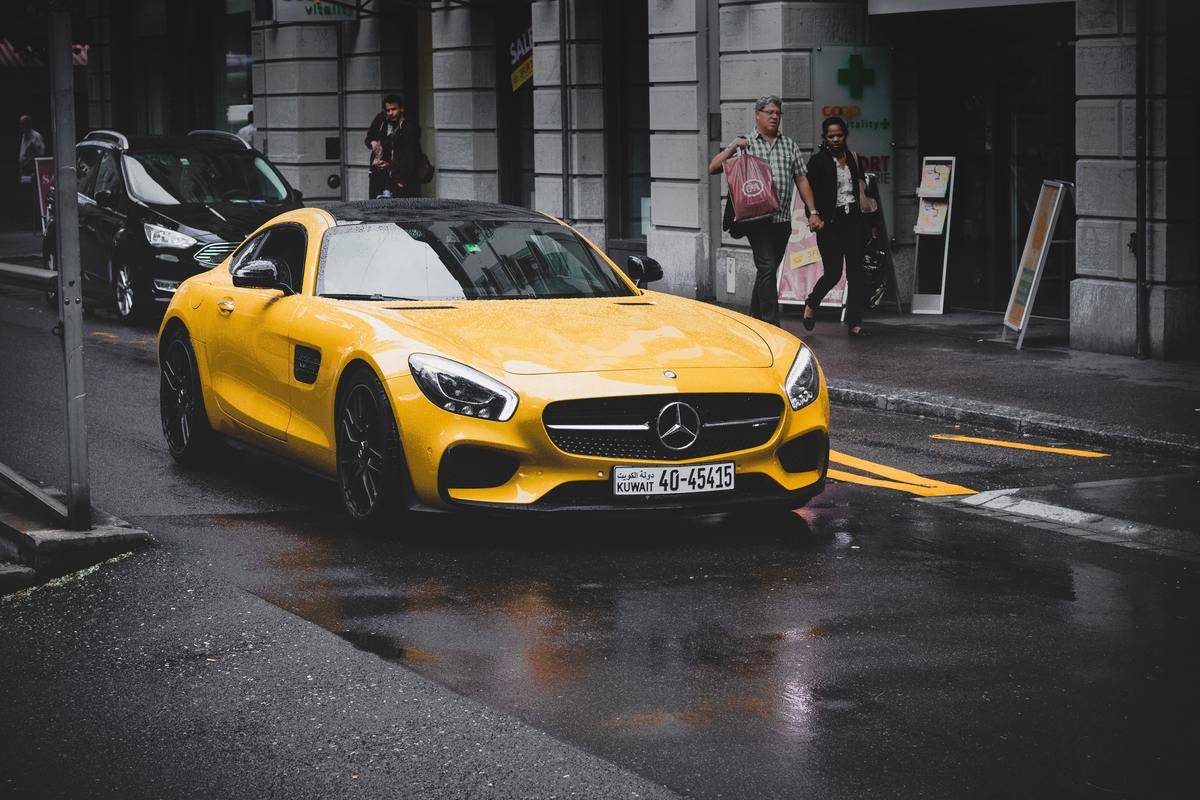 Yellow Mercedes