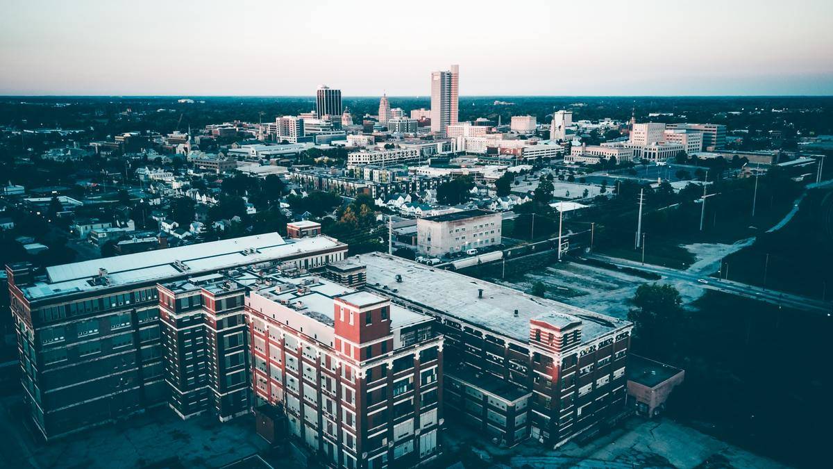 photo of buildings taken from high up