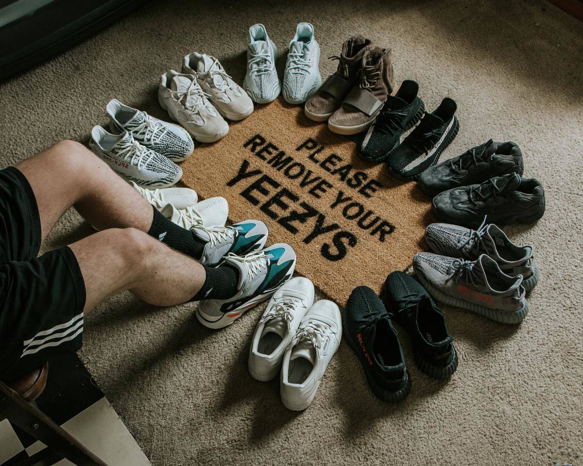 a bunch of yeezys
