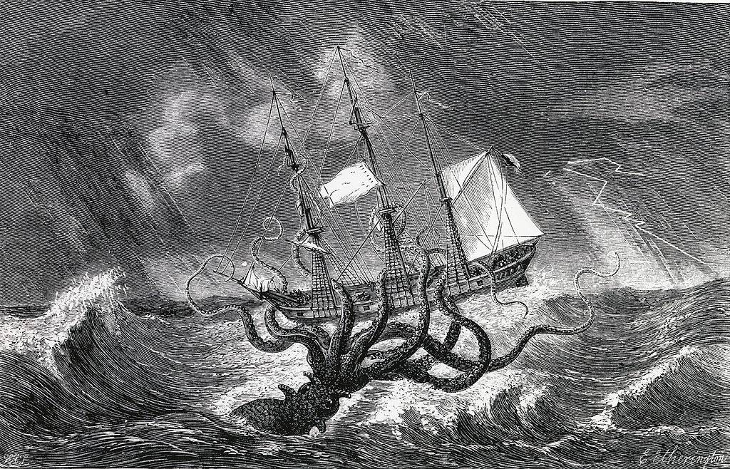 Drawing of a kraken 
